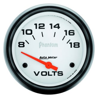 Auto Meter® 5891 - Phantom Series 2-5/8" Voltmeter Gauge, 8-18V