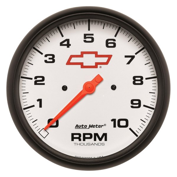 Auto Meter® - GM White Series 5" In-Dash Tachometer Gauge, 0-10,000 RPM