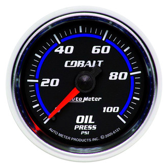 Auto Meter® - Cobalt Series 2-1/16" Oil Pressure Gauge, 0-100 PSI
