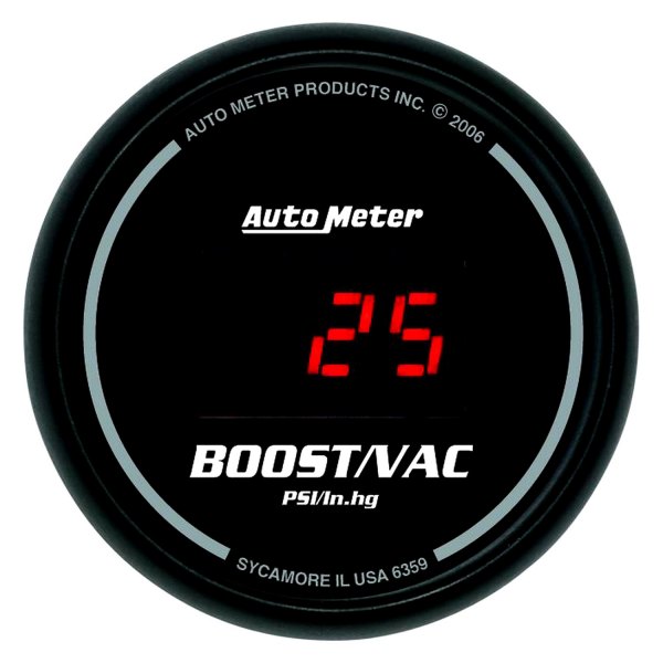 Auto Meter® - Sport-Comp Digital Series 2-1/16" Boost/Vacuum Gauge, 30 In Hg/30 PSI