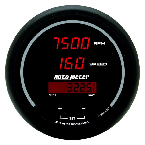 Auto Meter® - Sport-Comp Digital Series 3-3/8" Tachometer/Speedometer Combo Gauge