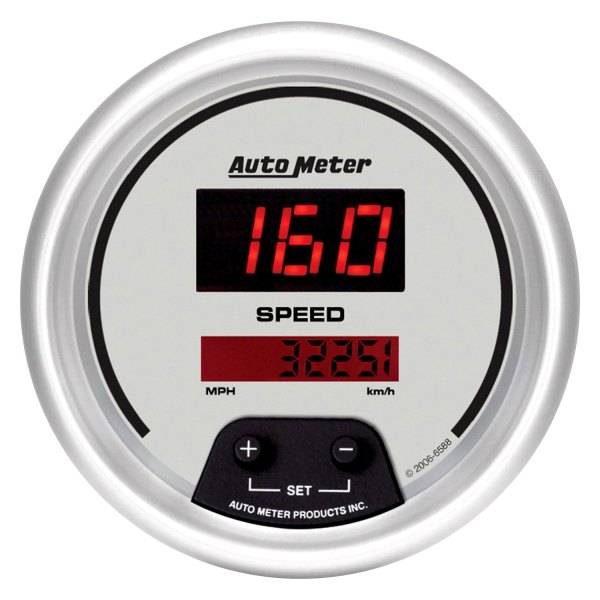 Auto Meter® - Ultra-Lite Digital Series 3-3/8" Speedometer Gauge, 0-260 MPH / 0-260 KM/H