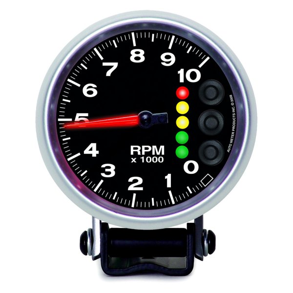 Auto Meter® - Elite Nascar Series 3-3/4" Pedestal Tachometer Gauge with Pit Road Speed Lights & Peak Memory, 0-10,000 RPM