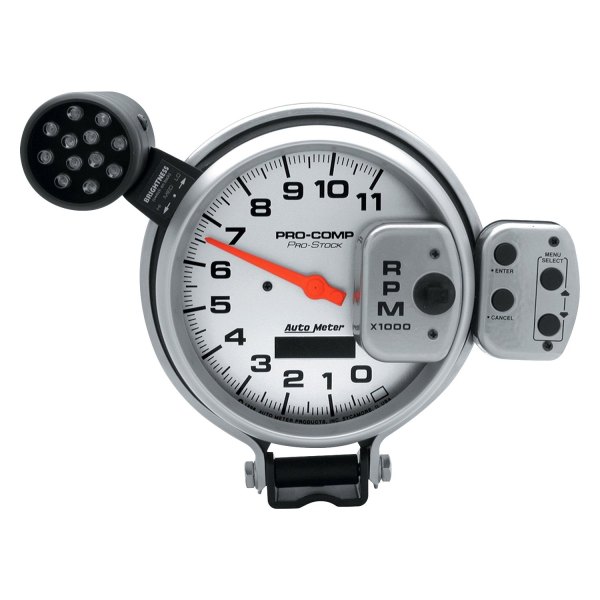 Auto Meter® - Ultra-Lite Series 5" Pedestal Tachometer Gauge with Super Lite & Peak Memory, 0-11,000 RPM
