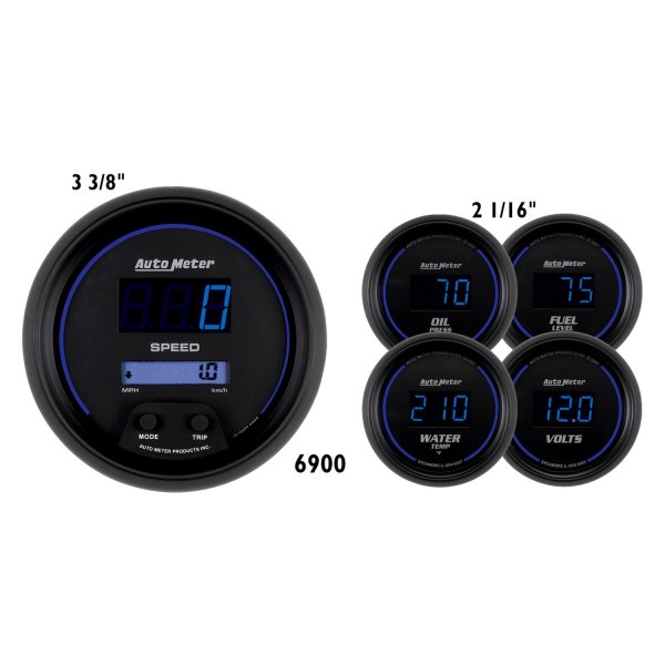 Auto Meter® - Cobalt Digital Series 5-Piece Kit