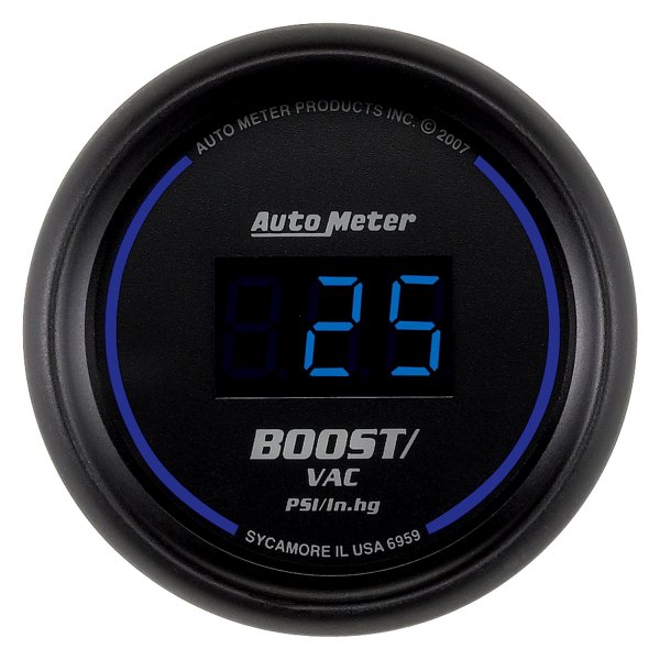 Auto Meter® - Cobalt Digital Series 2-1/16" Boost/Vacuum Gauge, 30 In Hg/30 PSI