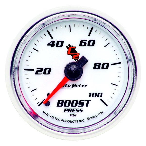 Auto Meter® - C2 Series 2-1/16" Boost Gauge, 0-100 PSI