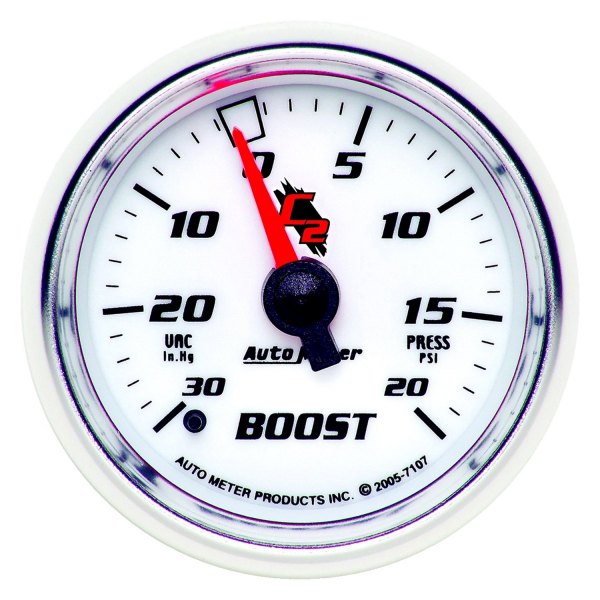 Auto Meter® - C2 Series 2-1/16" Boost/Vacuum Gauge, 30 In Hg/20 PSI