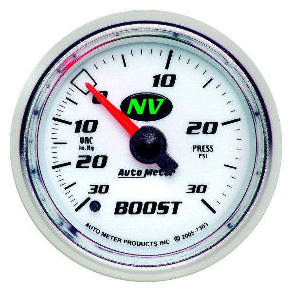 Auto Meter® - NV Series 2-1/16" Boost/Vacuum Gauge, 30 In Hg/30 PSI