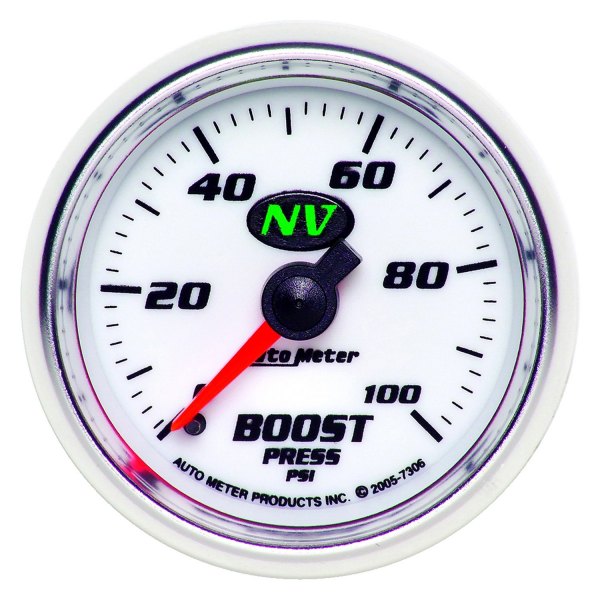 Auto Meter® - NV Series 2-1/16" Boost Gauge, 0-100 PSI