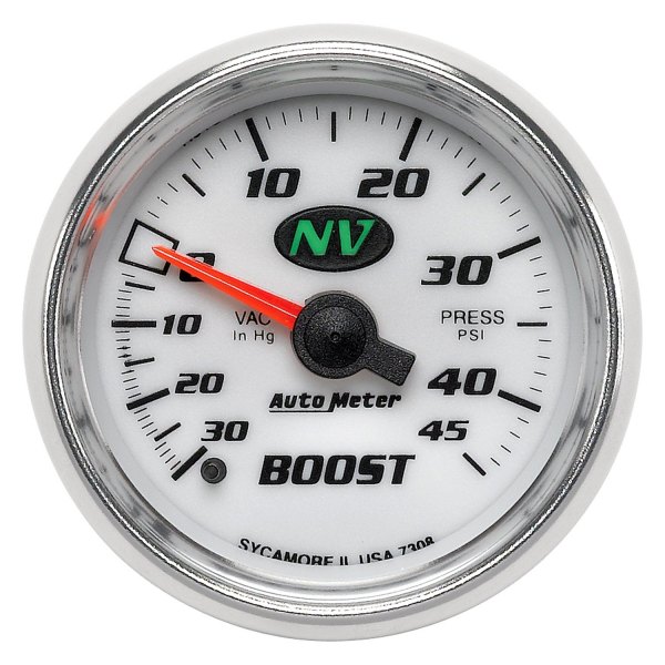 Auto Meter® - NV Series 2-1/16" Boost/Vacuum Gauge, 30 In Hg/45 PSI
