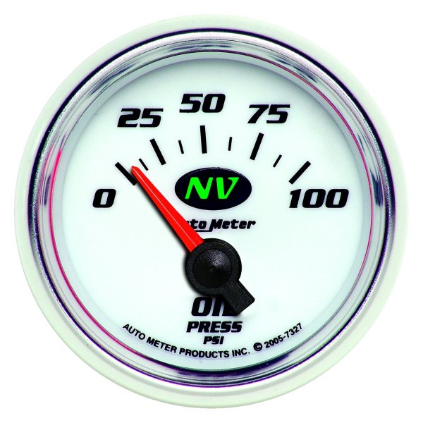 Auto Meter® - NV Series 2-1/16" Oil Pressure Gauge, 0-100 PSI