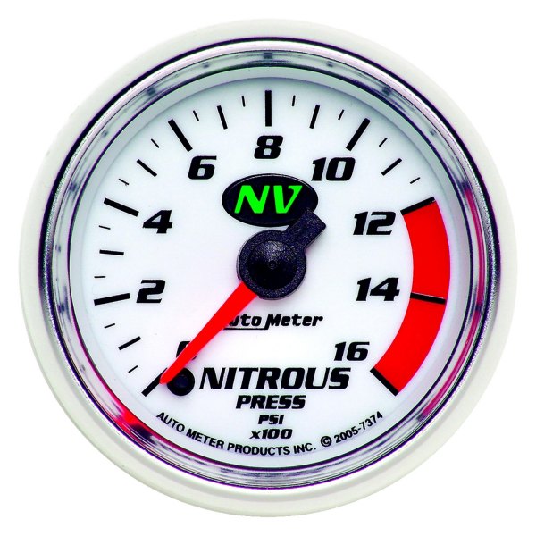 Auto Meter® - NV Series 2-1/16" Nitrous Pressure Gauge, 0-1600 PSI