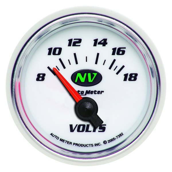Auto Meter® - NV Series 2-1/16" Voltmeter Gauge, 8-18V