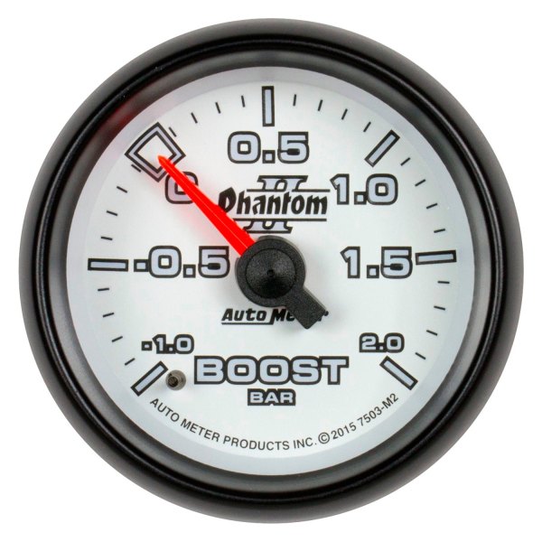 Auto Meter® - Phantom II Series 2-1/16" Boost/Vacuum Gauge, -1-+2 BAR