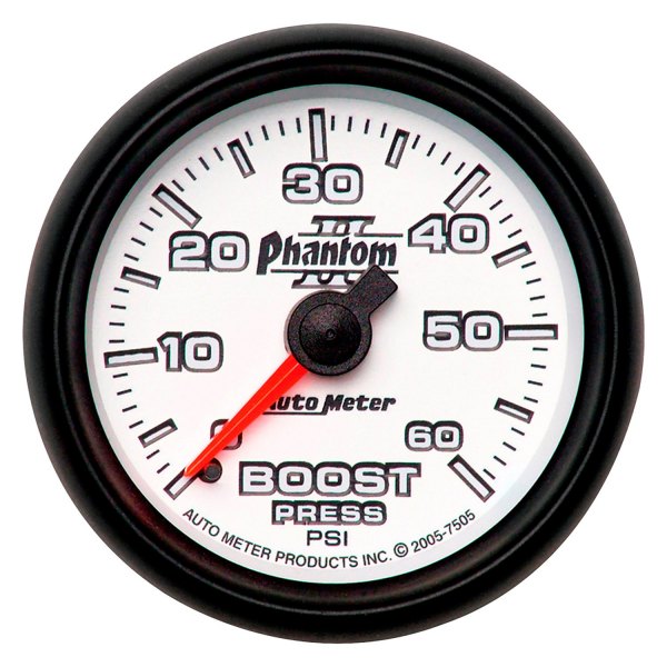 Auto Meter® - Phantom II Series 2-1/16" Boost Gauge, 0-60 PSI