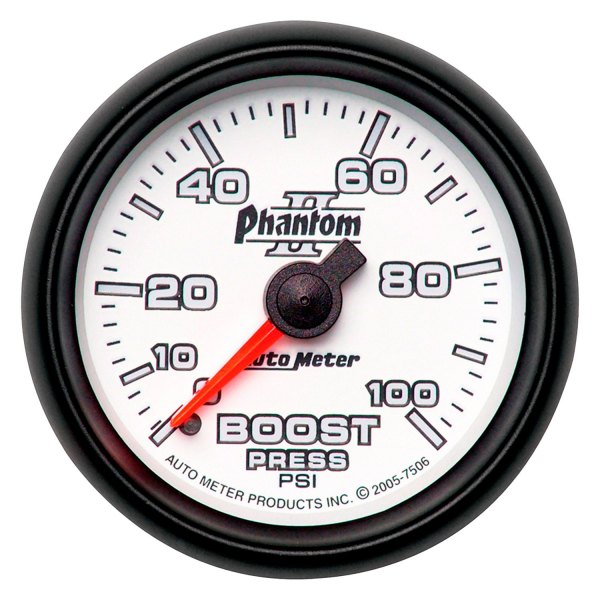 Auto Meter® - Phantom II Series 2-1/16" Boost Gauge, 0-100 PSI
