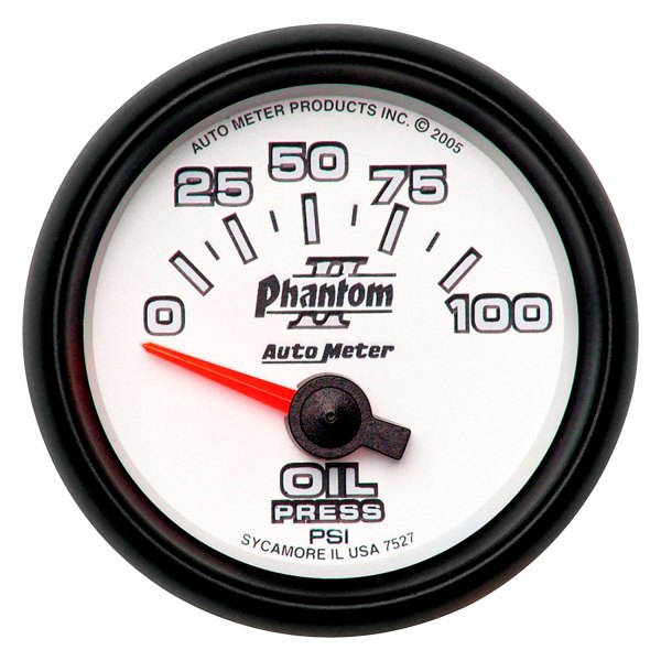 Auto Meter® - Phantom II Series 2-1/16" Oil Pressure Gauge, 0-100 PSI