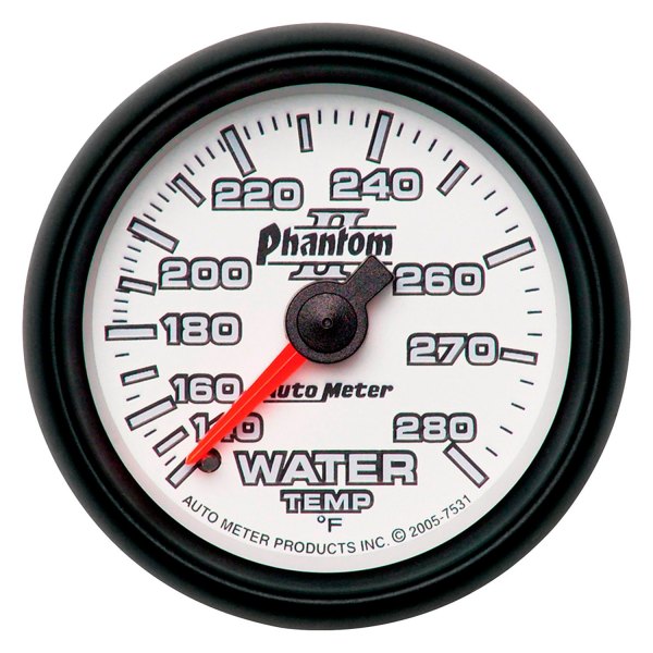 Auto Meter® - Phantom II Series 2-1/16" Water Temperature Gauge, 140-280 F