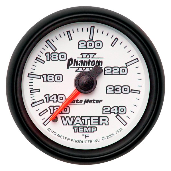 Auto Meter® - Phantom II Series 2-1/16" Water Temperature Gauge, 120-240 F