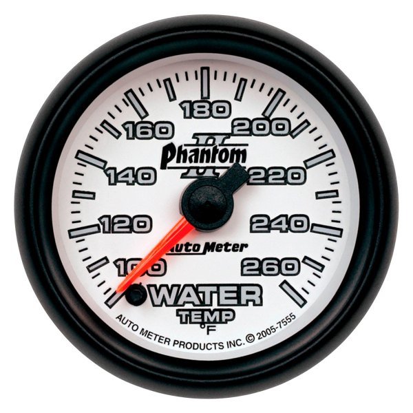 Auto Meter® - Phantom II Series 2-1/16" Water Temperature Gauge, 100-260 F