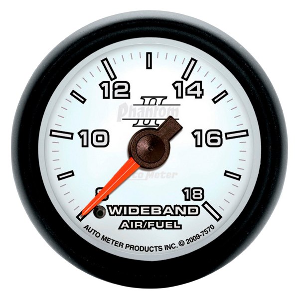Auto Meter® - Phantom II Series 2-1/16" Wideband Air/Fuel Ratio Gauge, 8:1-18:1 AFR