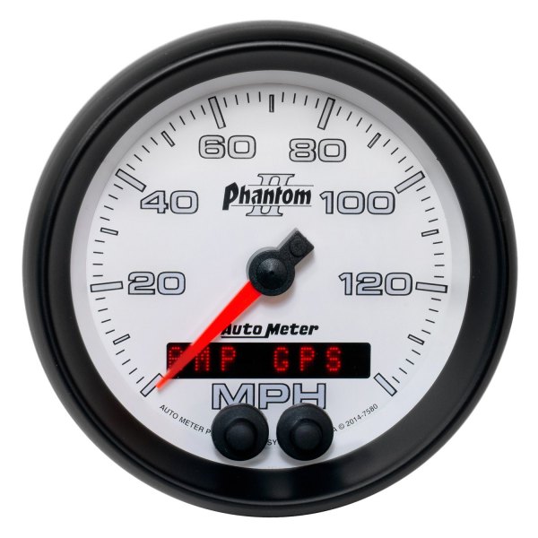 Auto Meter® - Phantom II Series 3-3/8" GPS Speedometer Gauge, 0-140 MPH