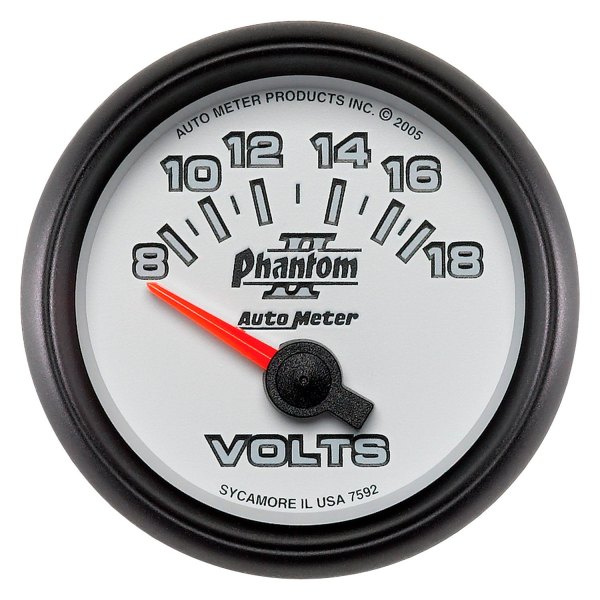 Auto Meter® - Phantom II Series 2-1/16" Voltmeter Gauge, 8-18V