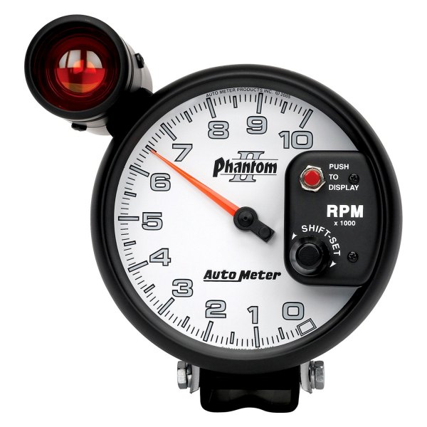 Auto Meter® - Phantom II Series 5" Pedestal Tachometer Gauge with External Shift-Lite, 0-10,000 RPM