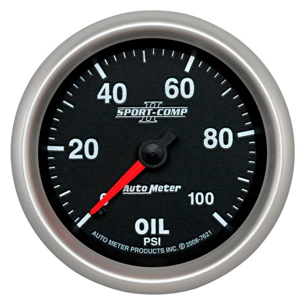 Auto Meter® - Sport-Comp II Series 2-5/8" Oil Pressure Gauge, 0-100 PSI
