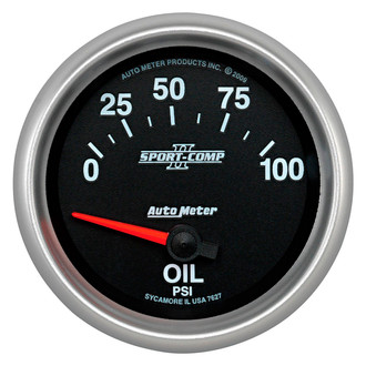 Auto Meter® - Sport-Comp II Series 2-5/8" Oil Pressure Gauge, 0-100 PSI