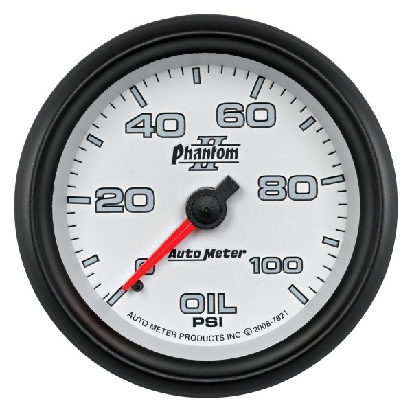 Auto Meter® - Phantom II Series 2-5/8" Oil Pressure Gauge, 0-100 PSI