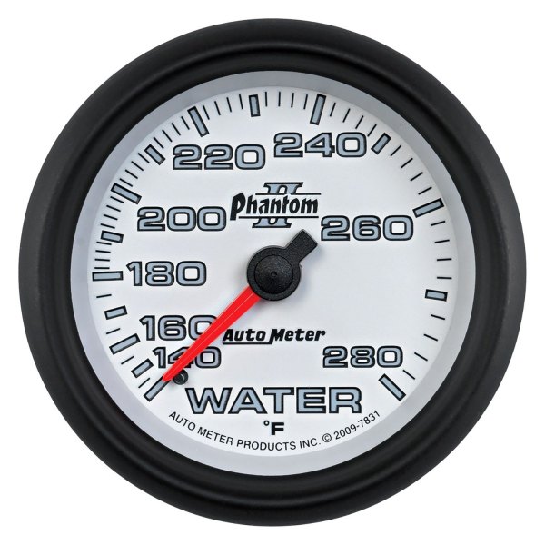 Auto Meter® - Phantom II Series 2-5/8" Water Temperature Gauge, 140-280 F