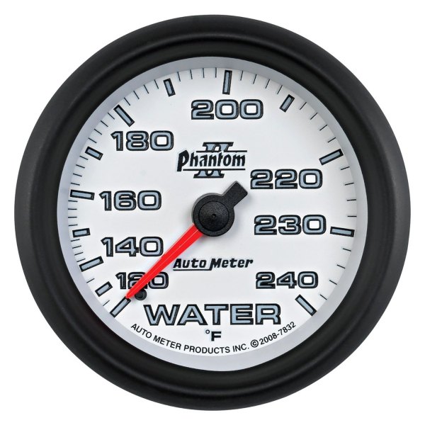 Auto Meter® - Phantom II Series 2-5/8" Water Temperature Gauge, 120-240 F