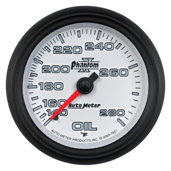 Auto Meter® - Phantom II Series 2-5/8" Oil Temperature Gauge, 140-280 F