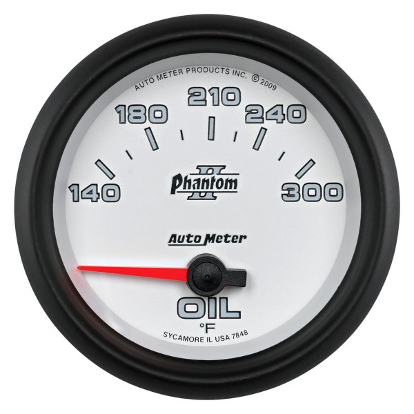 Auto Meter® - Phantom II Series 2-5/8" Oil Temperature Gauge, 140-300 F