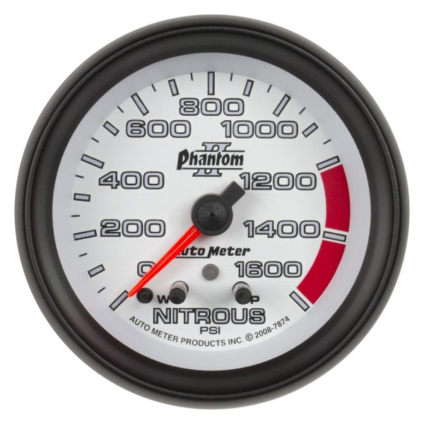 Auto Meter® - Phantom II Series 2-5/8" Nitrous Pressure Gauge, 0-1600 PSI