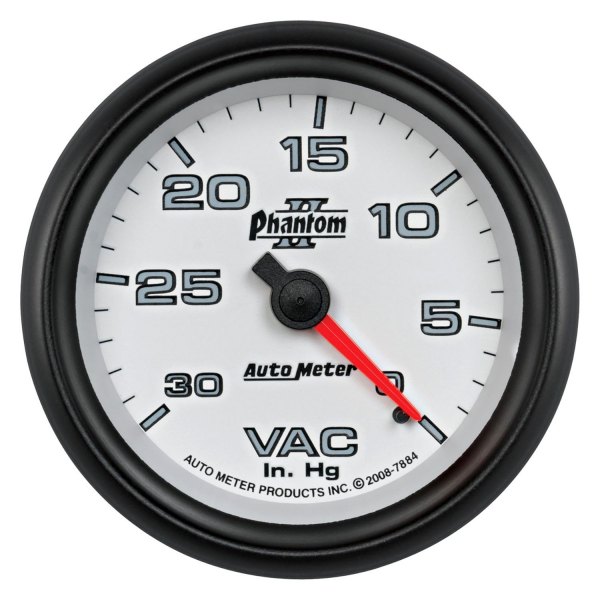 Auto Meter® - Phantom II Series 2-5/8" Vacuum Gauge, 0-30 In Hg
