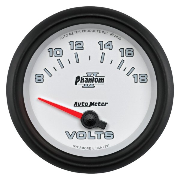 Auto Meter® - Phantom II Series 2-5/8" Voltmeter Gauge, 8-18V