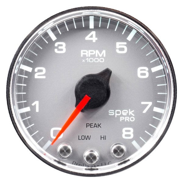 Auto Meter® - Spek-Pro Series 2-1/16" In-Dash Tachometer Gauge with Shift Light & Peak Memory, 0-8,000 RPM