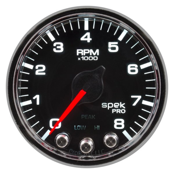 Auto Meter® - Spek-Pro Series 2-1/16" In-Dash Tachometer Gauge with Shift Light & Peak Memory, 0-8,000 RPM