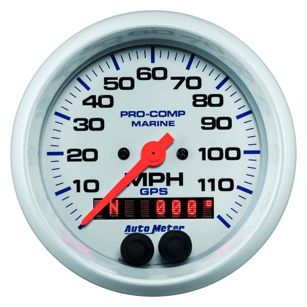 Auto Meter® - Marine White Series 3-3/8" Speedometer Gauge, 0-120 MPH