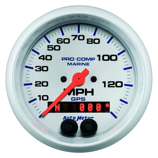 Auto Meter® - Marine White Series 3-3/8" Speedometer Gauge, 0-140 MPH