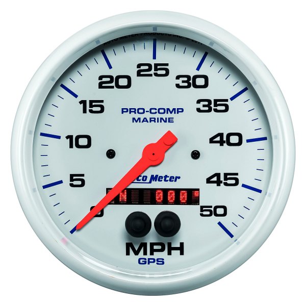Auto Meter® - Marine White Series 5" Speedometer Gauge, 0-50 MPH