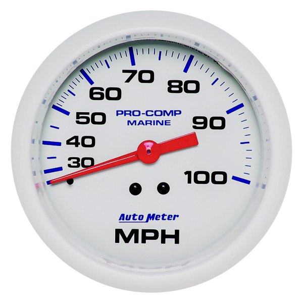Auto Meter® - Marine White Series 3-3/8" Speedometer Gauge, 0-100 MPH