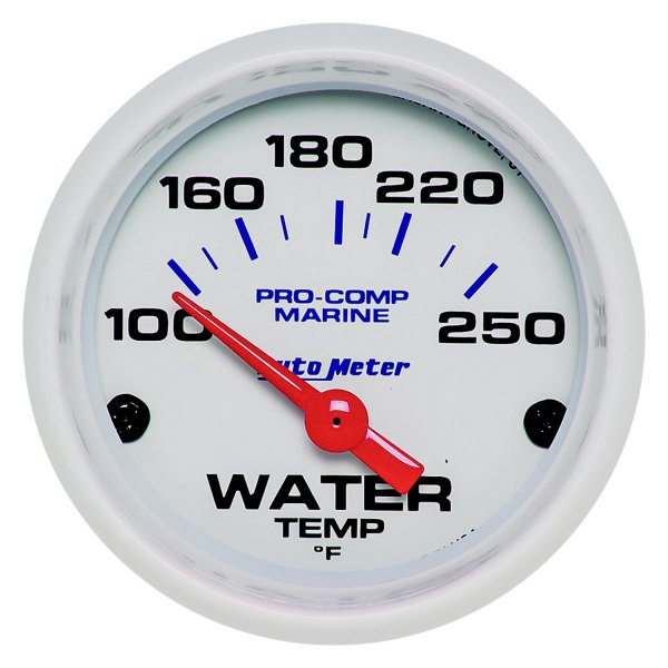 Auto Meter® - 2.06" White In-Dash Mount Water Temperature Gauge