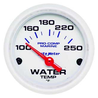 Auto Meter® - Marine White Series 2-1/16" Water Temperature Gauge, 100-250 F
