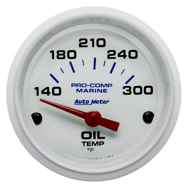Auto Meter® - Marine White Series 2-1/16" Engine Oil Temperature Gauge, 140-300 °F
