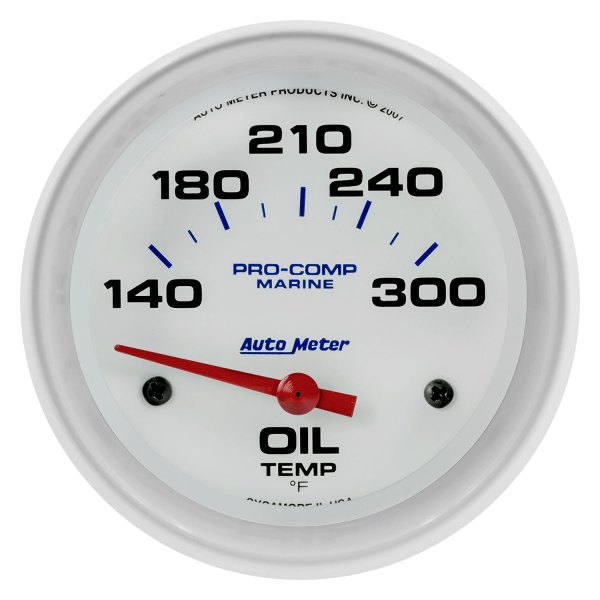 Auto Meter® - Marine White Series 2-5/8" Engine Oil Temperature Gauge, 140-300 °F
