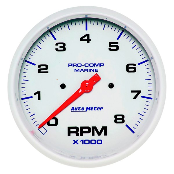 Auto Meter® - Marine White Series 5" In-Dash Tachometer Gauge, 0-8,000 RPM